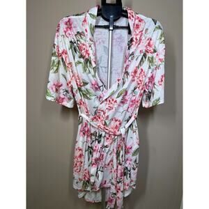 Show Me Your Mumu BRIE Wrap Robe Kimono Pink Floral Feminine Bridal One Size